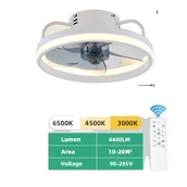 Wentylatory sufitowe - Wentylator sufitowy z oświetleniem, pilot zdalnego sterowania, energooszczędna konstrukcja, SGT33CM-White - miniaturka - grafika 1