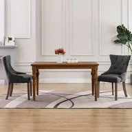 Krzesła - vidaXL Krzesła stołowe, 2 szt., szare, tapicerowane tkaniną - miniaturka - grafika 1