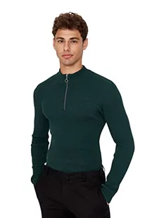 Trendyol Męska bluza ze stójką, gładka, wąska bluza, szmaragdowa zieleń, M, zieony (Szmaragdowa zieleń), M - Bluzy męskie - miniaturka - grafika 1