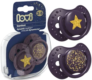 LOVI SMOCZEK DYNAMICZNY STARDUST 2szt. 3-6m FIOLETOWY - Smoczki uspokajające - miniaturka - grafika 1