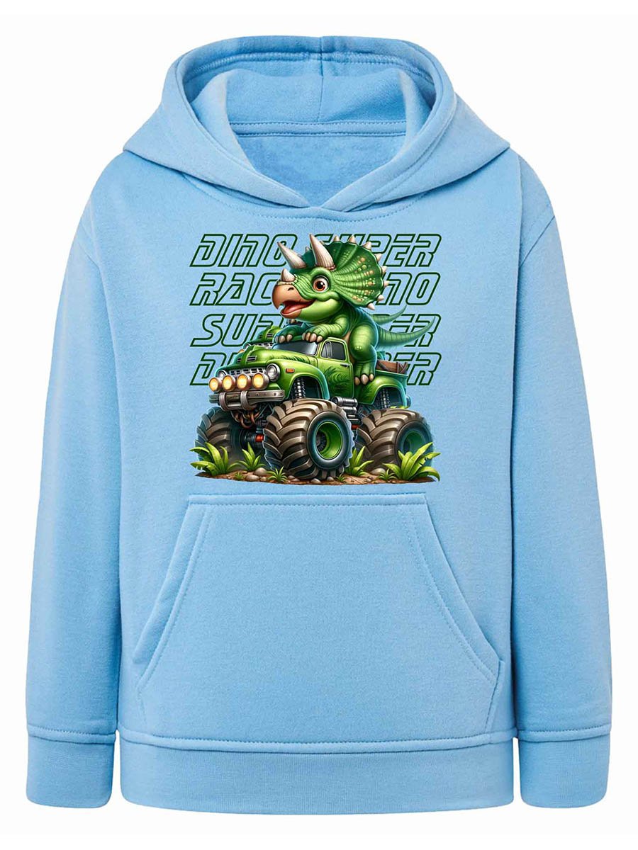 Chłopięca bluza z kapturem Dino super racer błękitna Tup Tup r.110/116