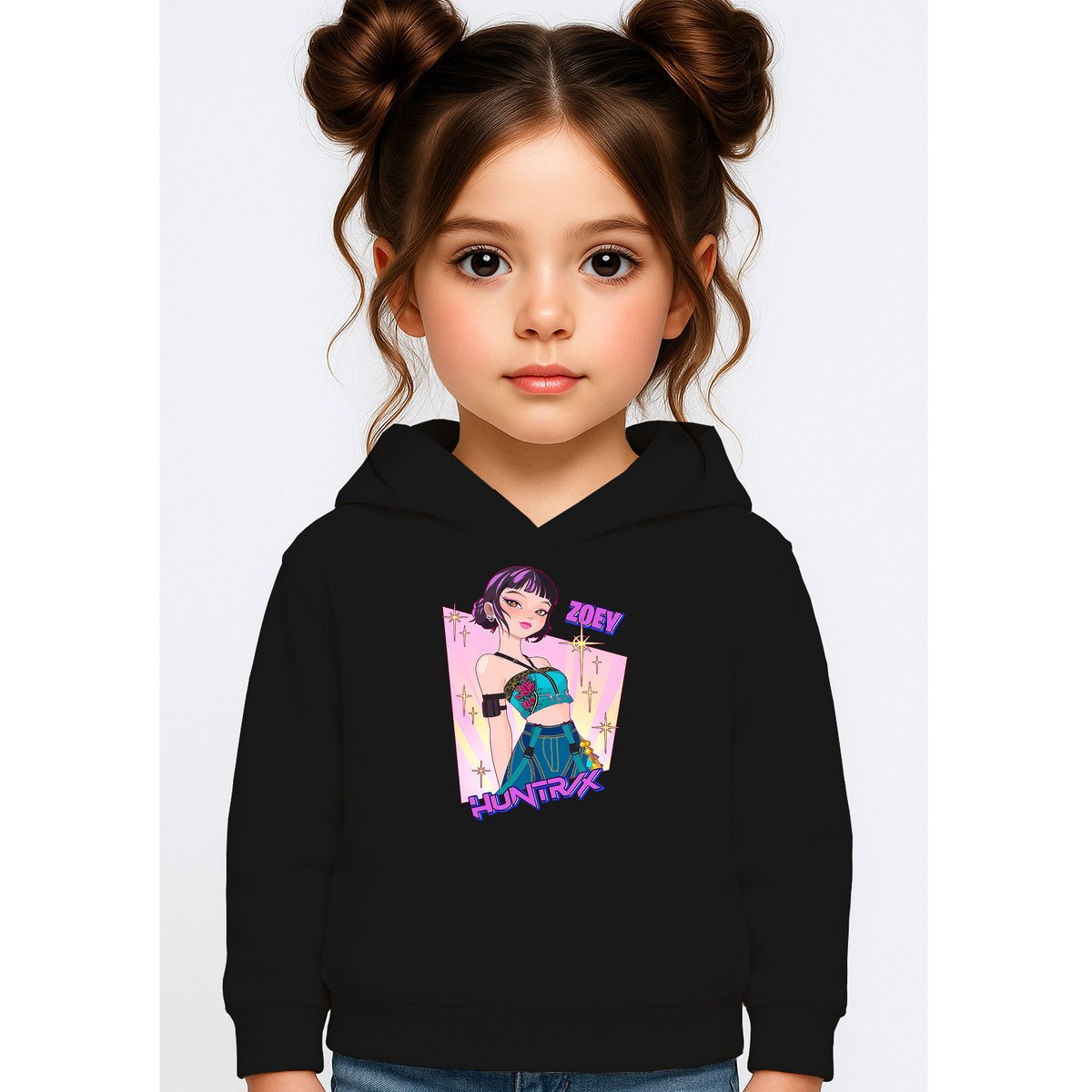 BLUZA DZIECIĘCA HUNTRIX ZOEY KPOP 122-128 Z KAPTUREM BAWEŁNIANA JAKOŚĆ