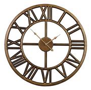 Zegary - Metalowy zegar industrialny stare złoto 60 cm loft 43-206 - miniaturka - grafika 1