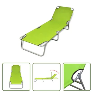 The Living Store Składany leżak - stal malowana proszkowo - zielony - Leżak - Leżaki ogrodowe The Living Store Składany leżak - stal malowana proszkowo - zielony - Leżak - Leżaki ogrodowe - miniaturka - grafika 1