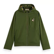 Kurtki męskie - Scotch & Soda Męska kurtka z kapturem Classic Hooded Soft-Shell, Field Green 4876, XL - miniaturka - grafika 1