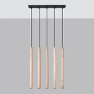 Lampy sufitowe - Pastelo lampa wisząca 5xG9 czarna/drewno SL.1269 - miniaturka - grafika 1