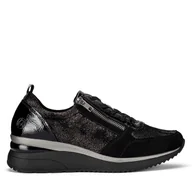 Sneakersy damskie - Sneakersy Remonte D2401-02 Czarny - miniaturka - grafika 1