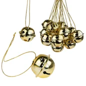 Bombki - DZWONECZKI BOMBKI DZWONKI METALOWE x12 ZŁOTE DZWONIĄ ZAWIESZKI na CHOINKE - miniaturka - grafika 1