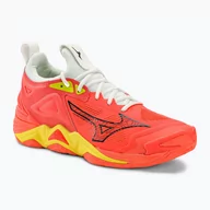 Buty sportowe męskie - Buty do siatkówki męskie Mizuno Wave Momentum 3 neon flame/black/bolt2 neon - miniaturka - grafika 1