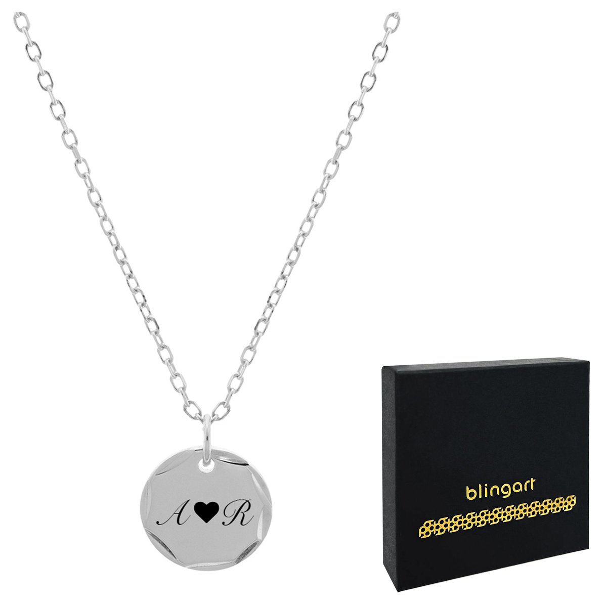 Naszyjnik srebrny damski OKRĄGŁA BLASZKA ankier re