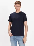 Koszulki męskie - Gant T-Shirt Tonal Shield 2003140 Granatowy Regular Fit - miniaturka - grafika 1