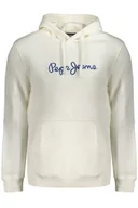 Bluzy męskie - BIAŁA BLUZA MĘSKA PEPE JEANS BEZ ZAMKA - miniaturka - grafika 1
