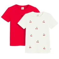 Koszulki dla dziewczynek - Cool Club, T-shirt dziewczęcy, prążkowany, mix, zestaw, 2 szt. - miniaturka - grafika 1