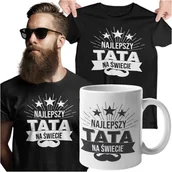 Gadżety dla niej i dla niego - Koszulka dla taty wraz z kubkiem z nadrukiem Najlepszy tata na świecie - miniaturka - grafika 1