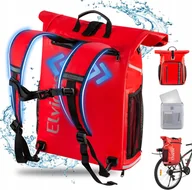Torebki damskie - Torba Plecak Sakwa Rowerowa 3w1 Wodoodporna 20-27L Odblask Elviros Czerwona - miniaturka - grafika 1