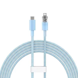 Kabel szybko ładujący Baseus USB-C do Lightning Explorer Series 2m, 20W (niebieski) - Kable - miniaturka - grafika 3