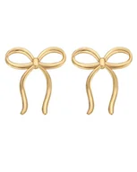 Kolczyki - Złote kolczyki kokardki - miniaturka - grafika 1