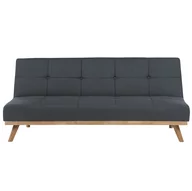 Sofy i kanapy - Beliani Sofa rozkładana ciemnoszara FROYA - miniaturka - grafika 1