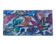 Torebki damskie - Skórzana kopertówka Julie- kolorowa w motyle, sztywna - miniaturka - grafika 1