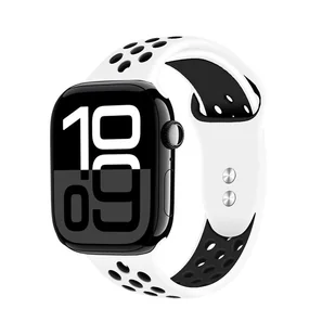 Crong Duo Sport - Pasek do Apple Watch 44/45/46/49 mm (biały/czarny) - Akcesoria do zegarków Crong Duo Sport - Pasek do Apple Watch 44/45/46/49 mm (biały/czarny) - Akcesoria do zegarków - miniaturka - grafika 1