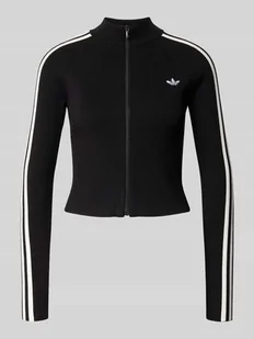 Kurtka z dzianiny o kroju slim fit z wyhaftowanym logo - Swetry damskie - miniaturka - grafika 1