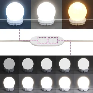 Lumarko Toaletka z oświetleniem LED, biała z połyskiem, 86,5x35x136 cm - Toaletki - miniaturka - grafika 11
