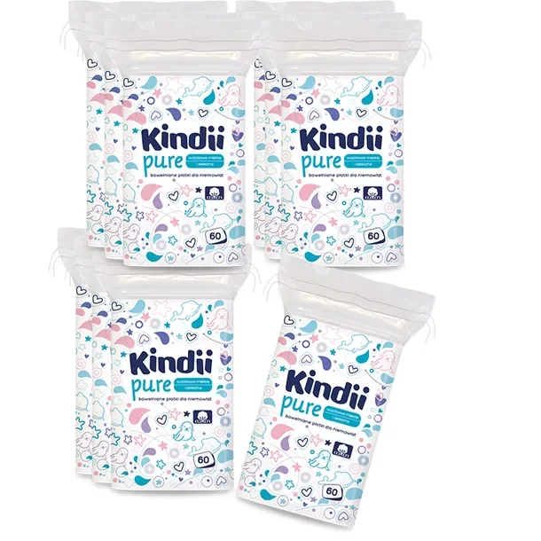 10 X Płatki Dla Niemowląt Kindii Pure 60 Sztuk