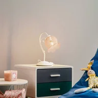 Lampy stojące - Lampa stołowa Mia z różowym kloszem siatkowym - miniaturka - grafika 1
