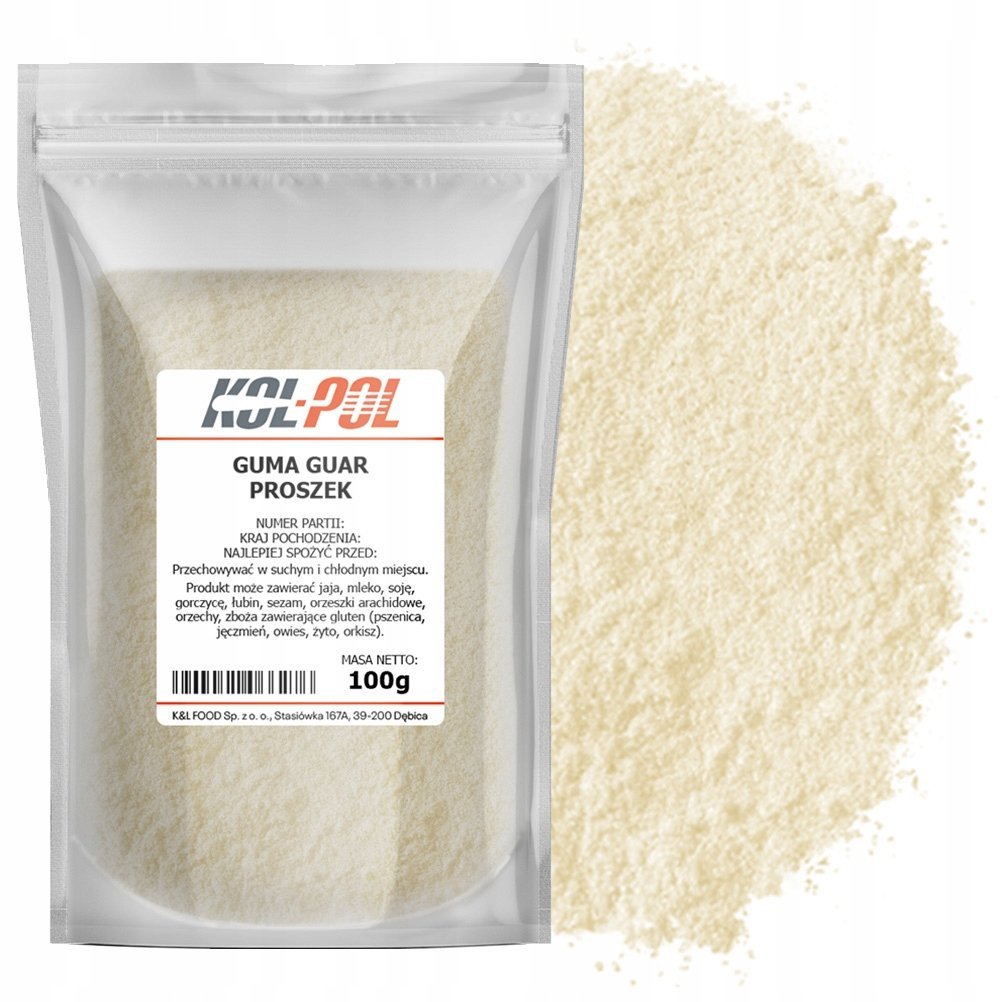 GUMA GUAR 100g Zagęstnik spożywczy naturalna mocna wysoka jakość Kol-Pol