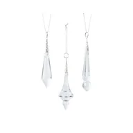 Ozdoby bożonarodzeniowe - Zawieszka szklana 3 x 3 x 12,5 cm mix kształtów transparentna - miniaturka - grafika 1