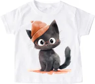 Koszulki dla dziewczynek - Koszulka dla dziewczynki z kotem kot50 - miniaturka - grafika 1