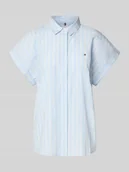 Bluzki damskie - Bluzka o kroju relaxed fit z popeliny - miniaturka - grafika 1