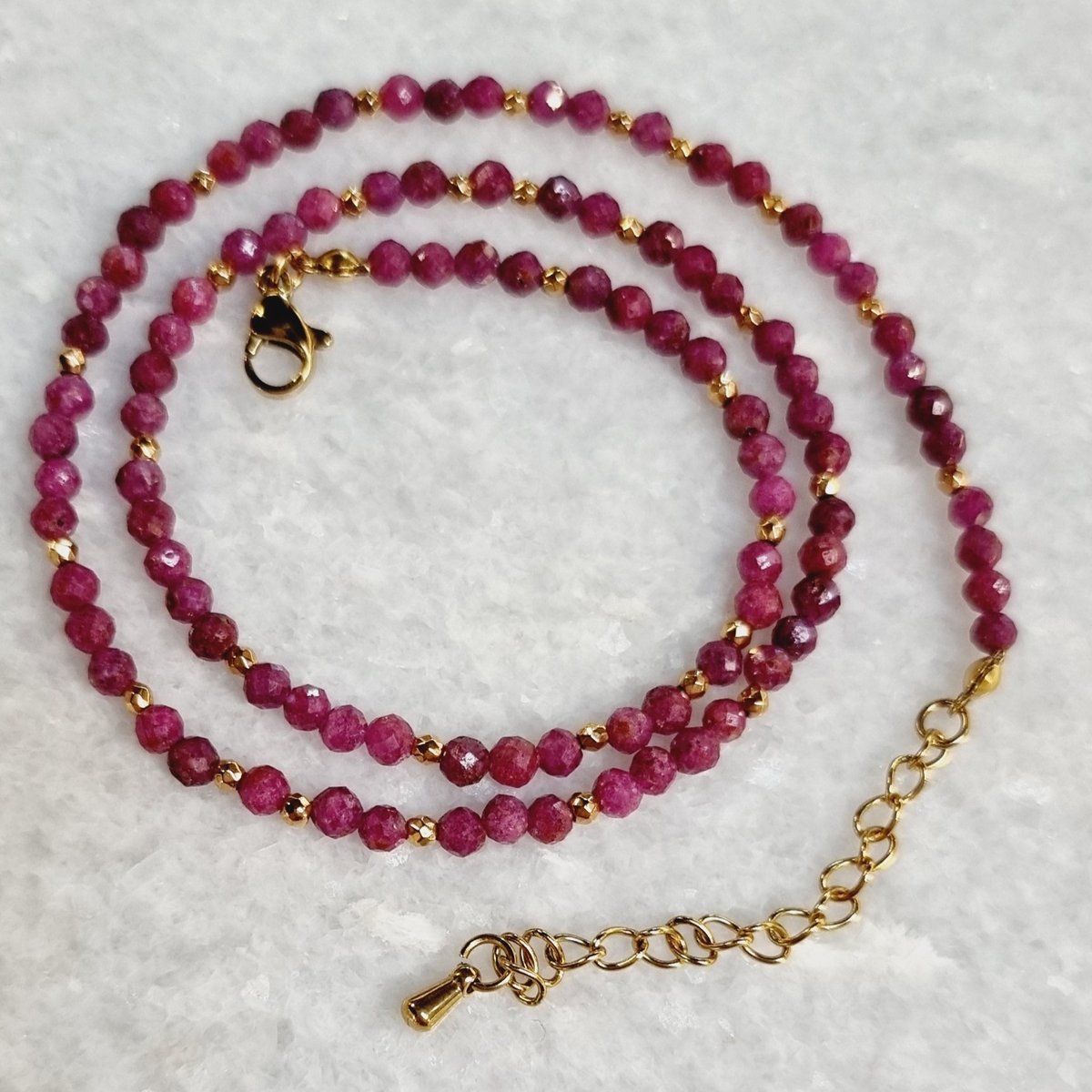 Naszyjnik choker rubin kamienie naturalne trendy / StoneLab