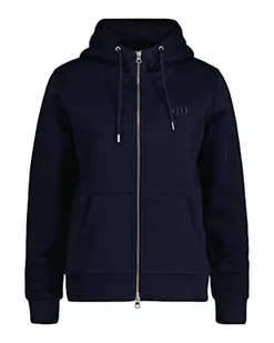GANT Damska bluza z kapturem Tonal Archive Shield Zip Hoodie bluza z kapturem, Evening Blue, standardowa, niebieski (Evening Blue), S - Bluzy damskie - miniaturka - grafika 1