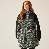 Kurtki i kamizelki sportowe damskie - Regatta Christian Lacroix Damska kurtka parka przeciwdeszczowa ocieplana Cailar Czarny we wzór, Rozmiar: 46 - miniaturka - grafika 1