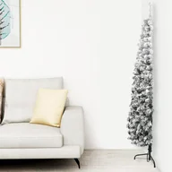 Choinki - vidaXL Smukła choinka połówka, sztuczna, ośnieżona, 240 cm - miniaturka - grafika 1