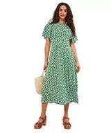 Sukienki - Joe Browns Damska sukienka z odkrytymi plecami Ditsy Floral Midi Jersey, zielona, 18, ZIELONY, 44 - miniaturka - grafika 1