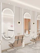 Meble fryzjerskie - Konsola konsoleta fryzjerska lustro rama aluminiowa LED 170x70 PRO - miniaturka - grafika 1