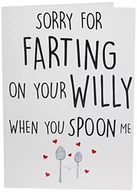 Kartki okolicznościowe i zaproszenia - Peachy Antics Niegrzeczna karta rocznicowa mąż zabawna kartka z łyżeczką Przepraszam Farting Willy Boyfriend Walentynki urodziny Boże Narodzenie banter żart śmiech PC375 WSD_PC375 - miniaturka - grafika 1
