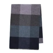 Apaszki i szaliki męskie - Męski szal w kratę granatowo - szary - miniaturka - grafika 1