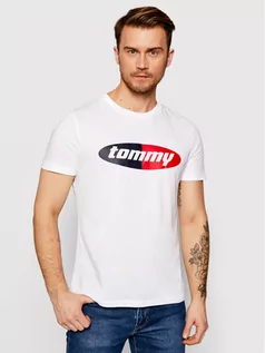 Koszulki męskie - Tommy Hilfiger T-Shirt Crew Neck Tee UM0UM02112 Biały Regular Fit - grafika 1