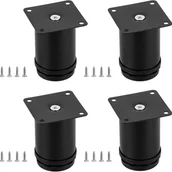 Zawiasy, okucia i inne akcesoria - Nogi meblowe, 4 sztuki, 80 mm, nogi stołowe ze stali nierdzewnej, regulowana wysokość 0-10 mm, ze śrubami - miniaturka - grafika 1