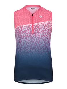 Ziener Koszulka kolarska "Nonea" w kolorze różowo-niebieskim - Koszulki sportowe damskie - miniaturka - grafika 1