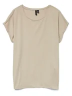 Koszulki i topy damskie - Vero Moda Koszulka w kolorze beżowym - miniaturka - grafika 1