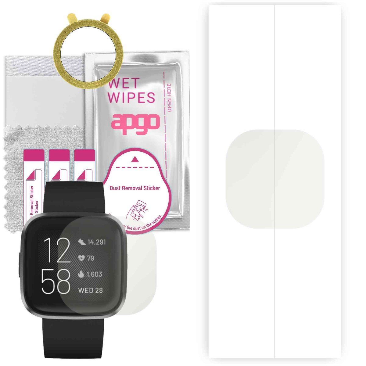1x Folia hydrożelowa MATOWA do Fitbit Versa 2 - apgo Smartwatch Hydrogel MATTE Protection Ochrona na ekran smartwatcha