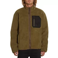 Bluzy męskie - Volcom Męska bluza Muzzer Fuzzar z zamkiem błyskawicznym, zielona usługa, S, Serwis Green, S - miniaturka - grafika 1