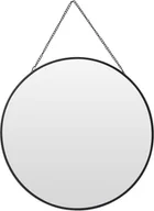 Lustra - Lustro okrągłe 30 cm lustro ścienne metalowe czarne szklane lustro do makijażu lustroReplika acyjne - miniaturka - grafika 1
