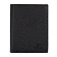 Portfele - Męski portfel ze skóry naturalnej o fakturze saffiano czarny - miniaturka - grafika 1