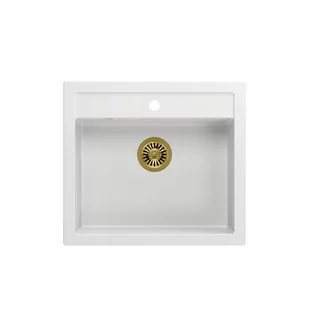 QUADRON Zlewozmywak BILL 110 snow white/elementy złote HCQB6054U1_PVDG1* - Zlewozmywaki - miniaturka - grafika 1