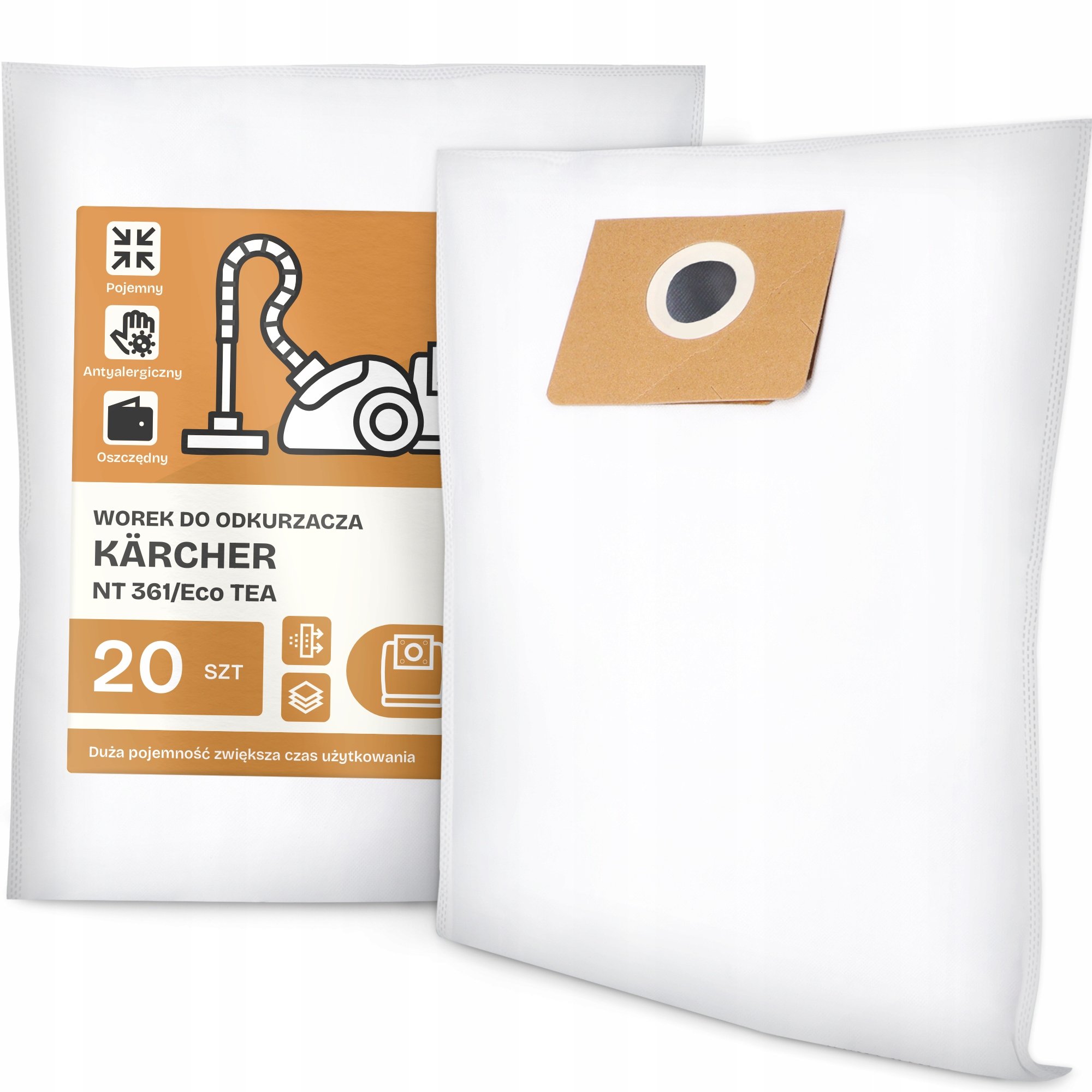 20x Worek do Odkurzacza Kärcher Nt 361/Eco Tea Syntetyczny Torba Worki G9
